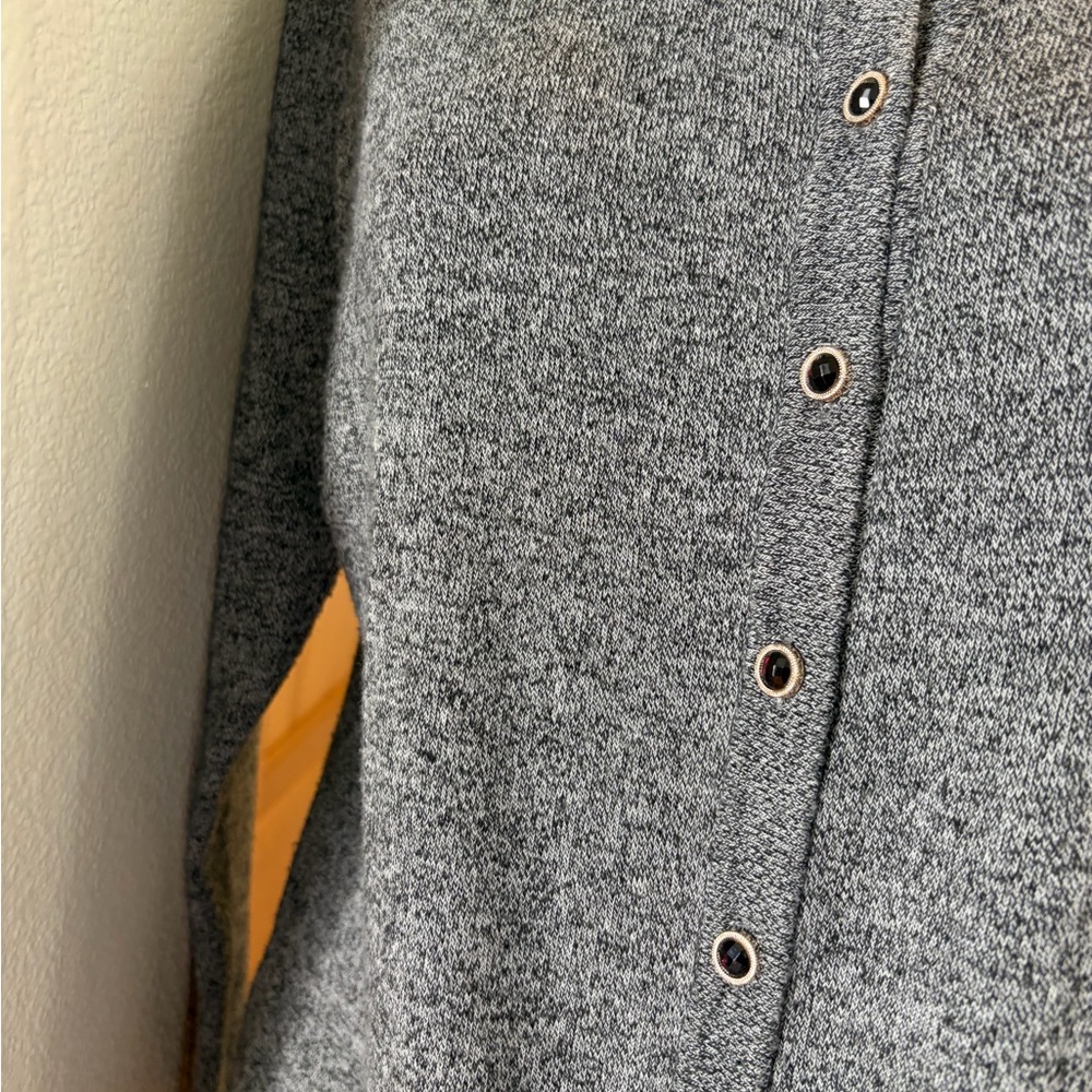 Heather Gray Cardigan Sweater. - Picture 6 of 7